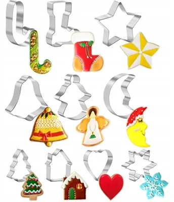Produktbild von Eurobatt Ausstecher Set Weihnachtsmotive Edelstahl 10 Stück