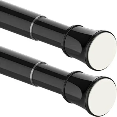 Produktbild von Famanu Gardinenstange ohne Bohren - Ausziehbar - Schwarz - 52-80 CM