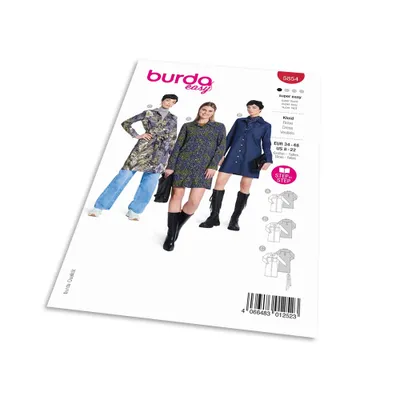 Productafbeelding van Burda patroon 5854 - Jurken met blousemodel, jeansjurken