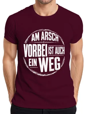 Immagine prodotto di "Am Arsch vorbei" è anche un modo divertente per esprimersi. Maglietta da uomo, colore bordeaux, taglia XL. (Oppure: Maglietta da uomo con scritta "Am Arsch vorbei", colore bordeaux, taglia XL.)