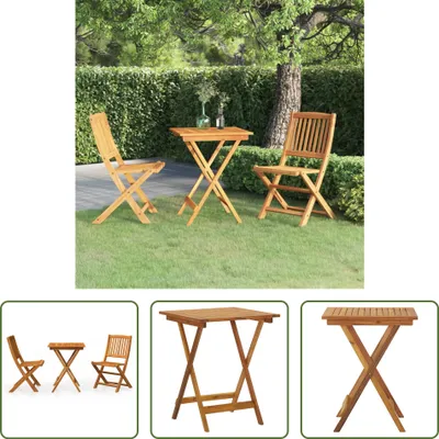 Produktbild von The Living Store 3-tlg. Garten-Essgruppe Klappbar Massivholz Akazie