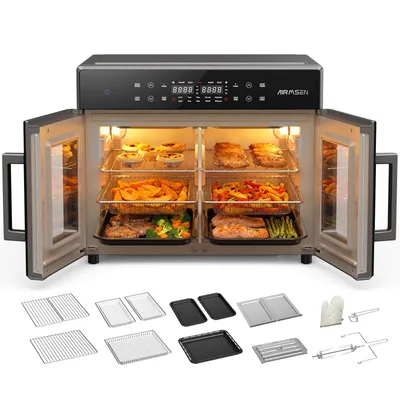 Image de AIRMSEN - Mini-four numérique 30L 1800W - Mini-four avec réglage de température progressif jusqu'à 230°C, 2 niveaux de cuisson, idéal pour les petites cuisines et le camping
