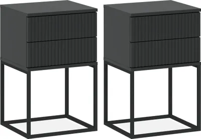Two identical nightstands are shown against a white background.
