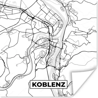 Produktbild von MuchoWow® Poster Karte - Koblenz - Stadtplan - Wegbeschreibung 75x75 cm - Wand Dekoration