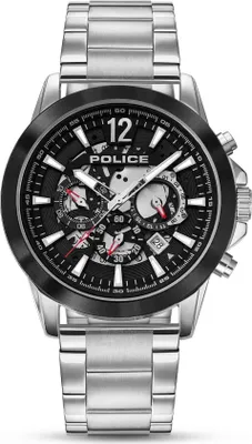Produktbild von POLICE Herrenuhr Quarzuhr silber / schwarz onesize Herren 47 mm PEWJK2194901, PEWJK2194940