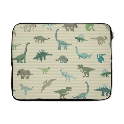Produktbild von MuchoWow® Laptop Hülle 15 Zoll Dinosaurier - Braun - Grün - Jungen - Mädchen - Kinder Laptoptasche - Laptoptasche - Sleeve - Rundum-Schutz