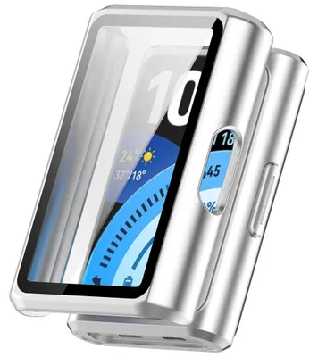 Immagine prodotto di Custodia per smartwatch + vetro protettivo per Huawei Band 11 Pro / 11 Pro NFC, colore argento
