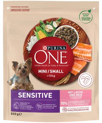 Immagine prodotto di PURINA One Mini/Small Sensitive Salmone, riso - cibo secco per cani - 800 g