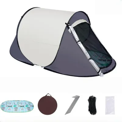Produktbild von Automatik-Schnellaufbauzelt 190T Silberbeschichtung UV-Schutz wasserdicht 1-2 Personen Campingzelt