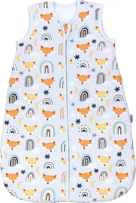 Produktbild von TupTam Schlafsack Baby – Wärmender Ganzjahresschlafsack 2.5 TOG, , Ärmellos, Farbe: Fuchs Regenbogen umstülpbarer Fuß, Größe: 92-98