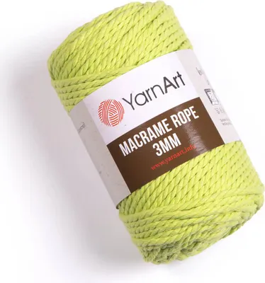 Produktbild von Yarn Art Macrame Rope 3 mm 63 m 755 Light Green Schnur