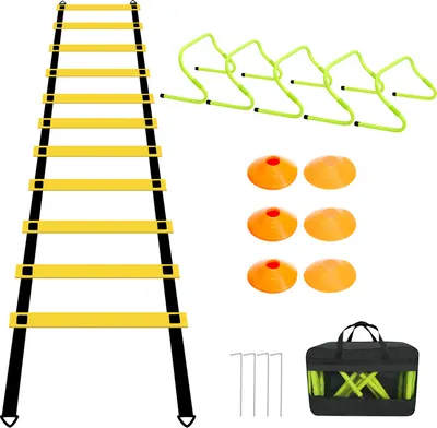 Obrázok produktu pre Fiqops Agility Training Set Koordinačný rebrík Futbalové klobúky Koordinačné prekážky Nastaviteľná pomôcka pre deti na tréning rýchlosti a obratnosti