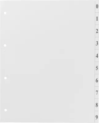 Image de neutre 9511100100BP Intercalaires 0-9 blanc, 100 pcs.