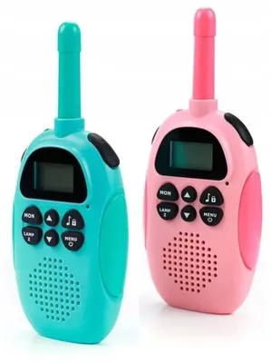 Immagine prodotto di Walkie-talkie per bambini - confezione da 2 - 22 canali - portata di 3 km - con torcia - adatti a bambini dai 6 ai 12 anni - rosa e blu