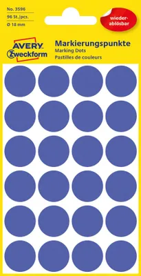 Productafbeelding van AVERY Zweckform 3596, blauwe plakpunten, diameter 18,0 mm
