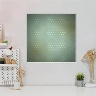 Zdjęcie produktu dla Stylowa stalowa tablica magnetyczna w kształcie kwadratu, 50 x 50 cm, z motywem kropek