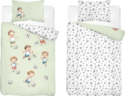 Produktbild von Bettwäsche, Kinderbettwäsche, 100% Baumwolle 100x135 5142b Fußball