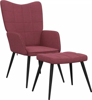 Produktbild von vidaXL Relaxsessel mit Hocker Weinrot Stoff