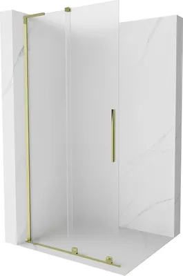 Obrázek produktu pro Mexen Velar L posuvná sprchová stěna Walk-in 100 x 200 cm, matné sklo 8 mm, zlatá - 871-100-003-33-50