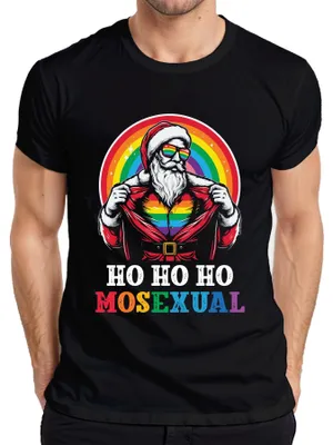 Immagine prodotto di Maglietta da uomo Ho Ho Ho Hosexual LGBTQ Santa - Regalo di Natale, nero, L