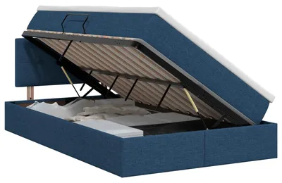 Obrázek produktu pro vidaXL Úložná postel s matrací modrá 120 x 190 cm sametová