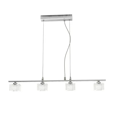 Zdjęcie produktu dla Współczesna lampa wisząca metropolitalna metal chrom przezroczyste szkło 4 światła G9