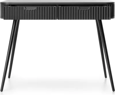 Produktbild von Selsey Zova - Schminktisch mit 2 Schubladen, schwarz, 110 cm