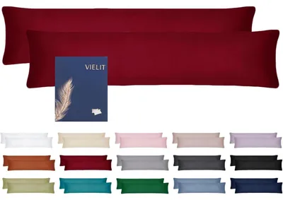 Immagine prodotto di Cuscini per chi dorme su un lato, confezione da 2, dimensioni 40 x 145 cm, colore rosso, in microfibra, certificati ecologici