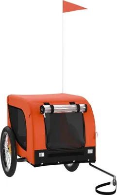 Produktbild von Fahrradanhänger Hunde Orange und Schwarz Oxford-Gewebe & Eisen