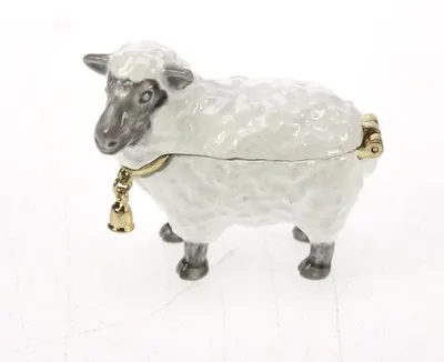 Immagine prodotto di Meander, contenitore decorativo a forma di pecora con campanello, 4,5x4 cm