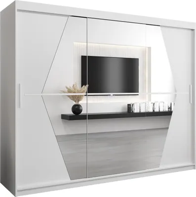 Produktbild von Kleiderschrank, Schiebetürenschrank Schlafzimmer, Schrank mit Spiegel BOLIWIA 250 cm