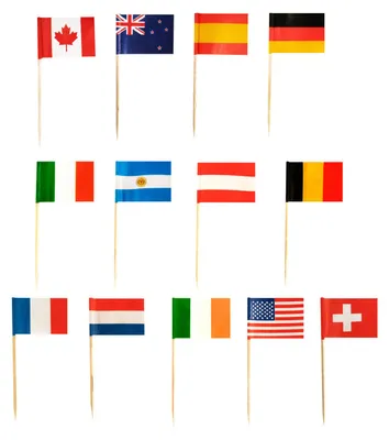 Produktbild von 500x Flaggenpicker Fahnenpicker Deko-Picker Länder 'Nationen'