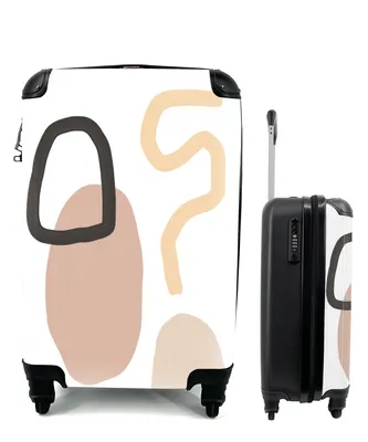 Produktbild von MuchoWow® Koffer Handgepäck Trolley Rollkoffer Kleine Reisekoffer mit 4 Rollen - Kreis - Formen - Abstrakt - Cabin Size < 55x40x23 cm & 55x40x20 cm - Fotokoffer - Kabinenkoffer - Boardgepäck - Reise-Box - Reisekoffer - Reisegepäck - Koffer mit Bild - Trolley für Kinder