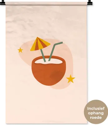 Produktbild von MuchoWow® Wandteppich Wandbehang Kokosnuss - Cocktail - Sommer 60x90 cm Tapisserie Dekoration Wandtuch - Foto-Teppich - Abwaschbar