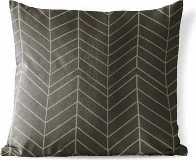 Produktbild von MuchoWow® Outdoor Kissen - Linie - Grau - Muster - 40x40 cm - Wetterfest - Lounge Kissen - Kopfkissen - Interieur - Polster mit Bild