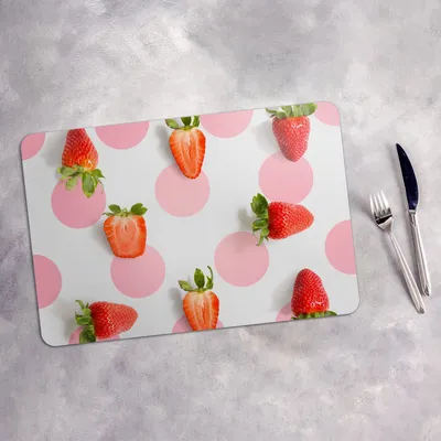 Produktbild von Tischset 4x45x30 cm Platzset Tischmatte Platzmatte Untersetzer - Weiße Früchte