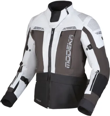 Obrázok produktu pre Modeka Hydron nepremokavá dámska textilná bunda na motorku, svetlosivá/tmavosivá/čierna, 44