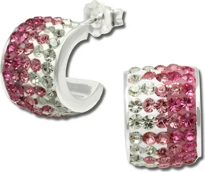 Image de SilberDream Boucles d'oreilles Beauty Zirconia rose Créoles 925 Argent D2GSO010A