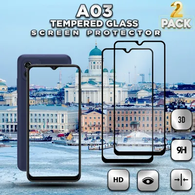 Produktbild von 2-Stück Samsung Galaxy A03 – gehärtetes Glas 9H – 3D-Displayschutz in Superqualität