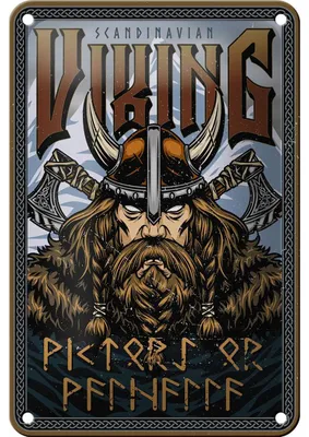 Produktbild von Blechschild Wikinger 12x18cm Scandinavian Viking