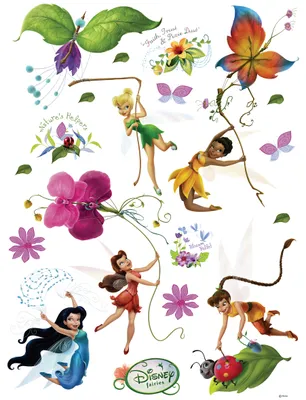 Produktbild von Disney Wandtattoo Feen Grün, Gelb und Rosa - 600201 - 65 x 85 cm