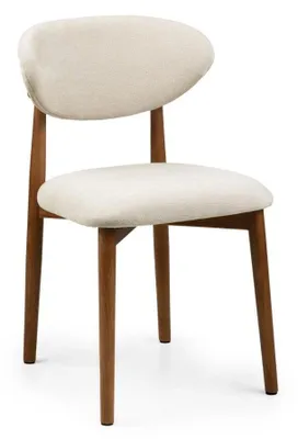 Immagine prodotto di Sedia da pranzo imbottita beige in tessuto, moderna, comoda, robusta, ergonomica, cucina, soggiorno, elevato comfort di seduta, gambe in metallo stabili, per interni