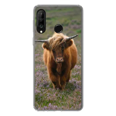 Produktbild von MuchoWow® Handyhülle Schutzhülle Hülle für Huawei P30 Lite Schottische Hochlandbewohner - Heidelandschaft - Tiere Silikon Softcase Handy Hülle - Handyhülle