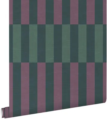 Produktbild von ESTAhome Tapete Leinenoptik-Streifen Lila und Blau 50 x 900 cm