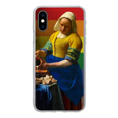 Produktbild von MuchoWow® Handyhülle Schutzhülle Hülle für iPhone X Milchmädchen - Stolz - Vermeer Silikon Softcase Handy Hülle - Handyhülle