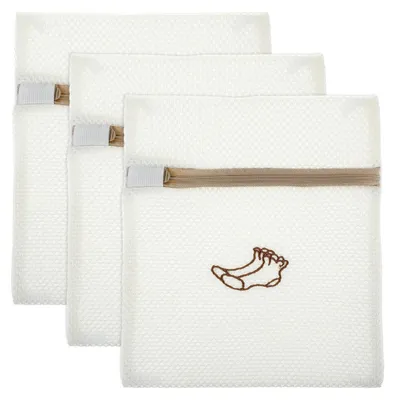 Image de Sacs à linge avec fermeture éclair, lot de 3, en filet, pour chaussettes, sous-vêtements, soutien-gorge, vêtements de bébé, linge délicat, taille moyenne