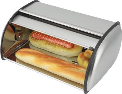 Produktbild von Große Edelstahl-Brotbox mit Rolldeckel