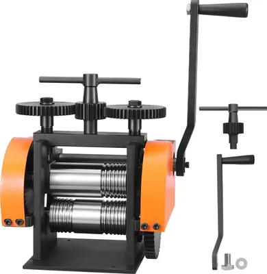 Immagine prodotto di SucceBuy laminatoio, laminatoio per gioielli da 45 mm / 1,77 pollici, rapporto di trasmissione 1:2,4, multifunzione 3 in 1, spessore di pressatura 0-6 mm per lastre di metallo per gioielli, fili quadrati e semicerchi