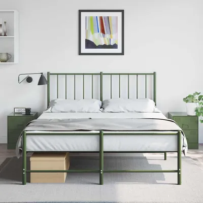 Image de vidaXL Tables de nuit 2 pcs. Vert 34,5x39x44 cm Acier