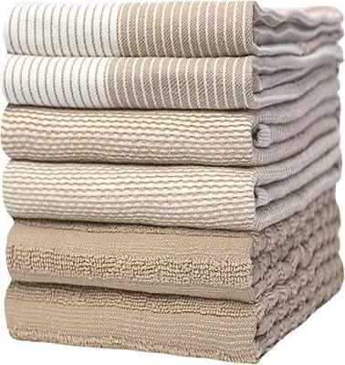 Produktbild von Famanu Küchentücher Set 6 Stück - Braun, 50x70 cm, weich und elegant